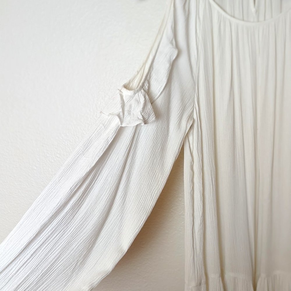 Sundance Whispered Breezes White Ruffled Top - Size Small - Picture 2 of 9
